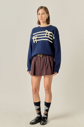 Eloise Bow Striped Knit Top