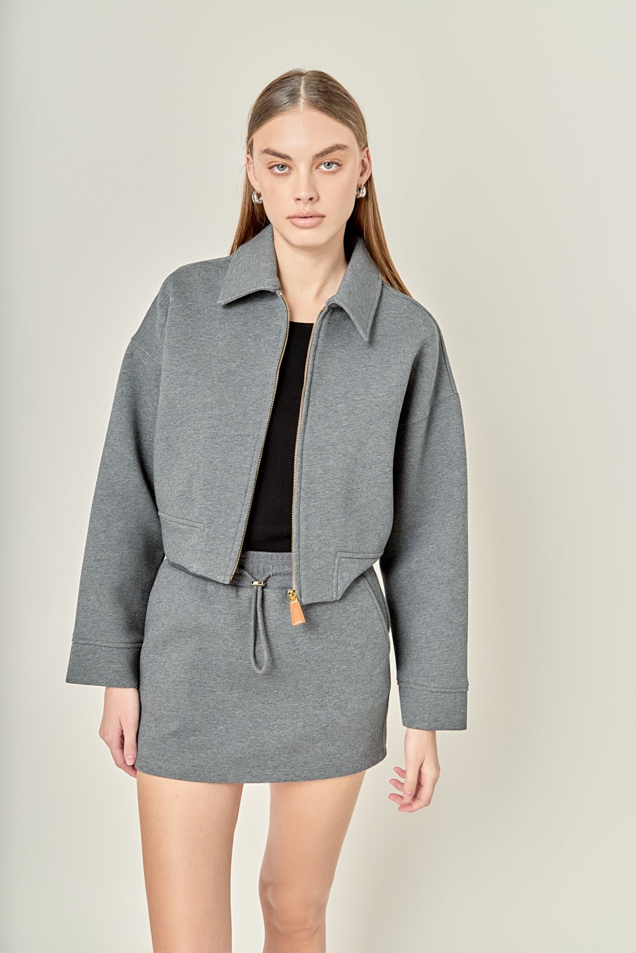 ENGLISH FACTORY - French Terry Zip-Up Jacket - JACKETS available at Objectrare