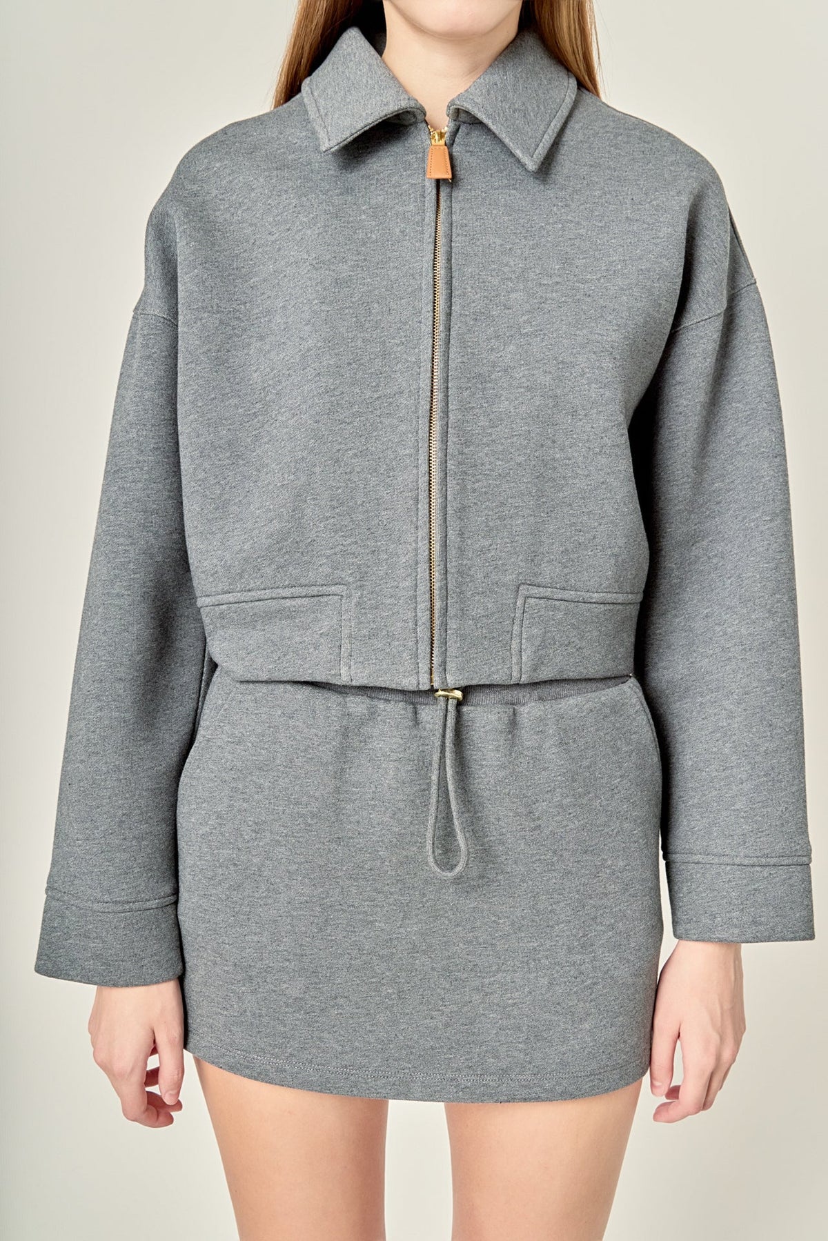 ENGLISH FACTORY - French Terry Zip-Up Jacket - JACKETS available at Objectrare