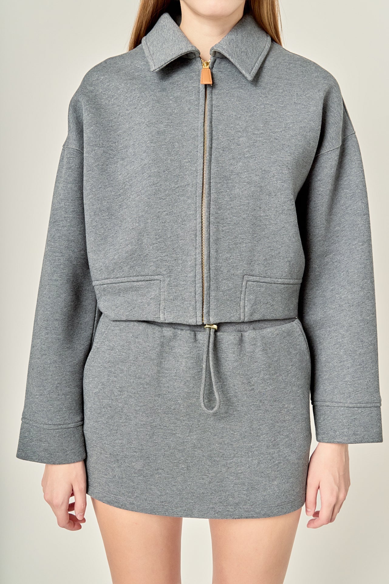 ENGLISH FACTORY - French Terry Zip-Up Jacket - JACKETS available at Objectrare
