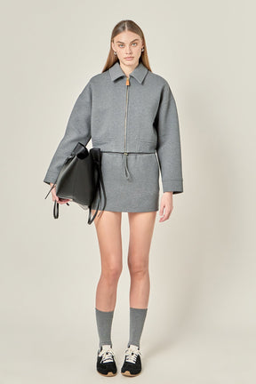 ENGLISH FACTORY - French Terry Zip-Up Jacket - JACKETS available at Objectrare