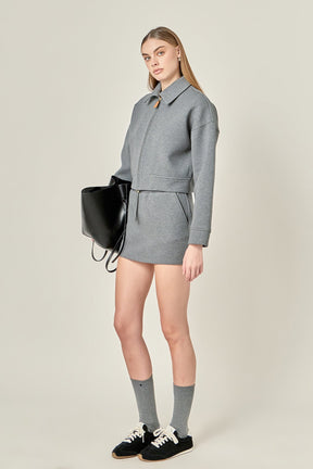 ENGLISH FACTORY - French Terry Zip-Up Jacket - JACKETS available at Objectrare