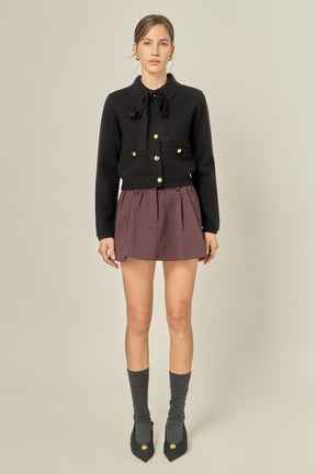 ENGLISH FACTORY - Detachable Bow Cardigan - SWEATERS & KNITS available at Objectrare