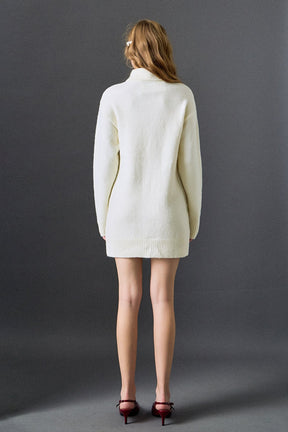 ENGLISH FACTORY - Detachable Bow Knit Dress - DRESSES available at Objectrare