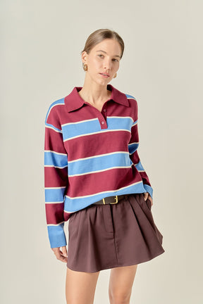 Striped Polo Knit Shirt