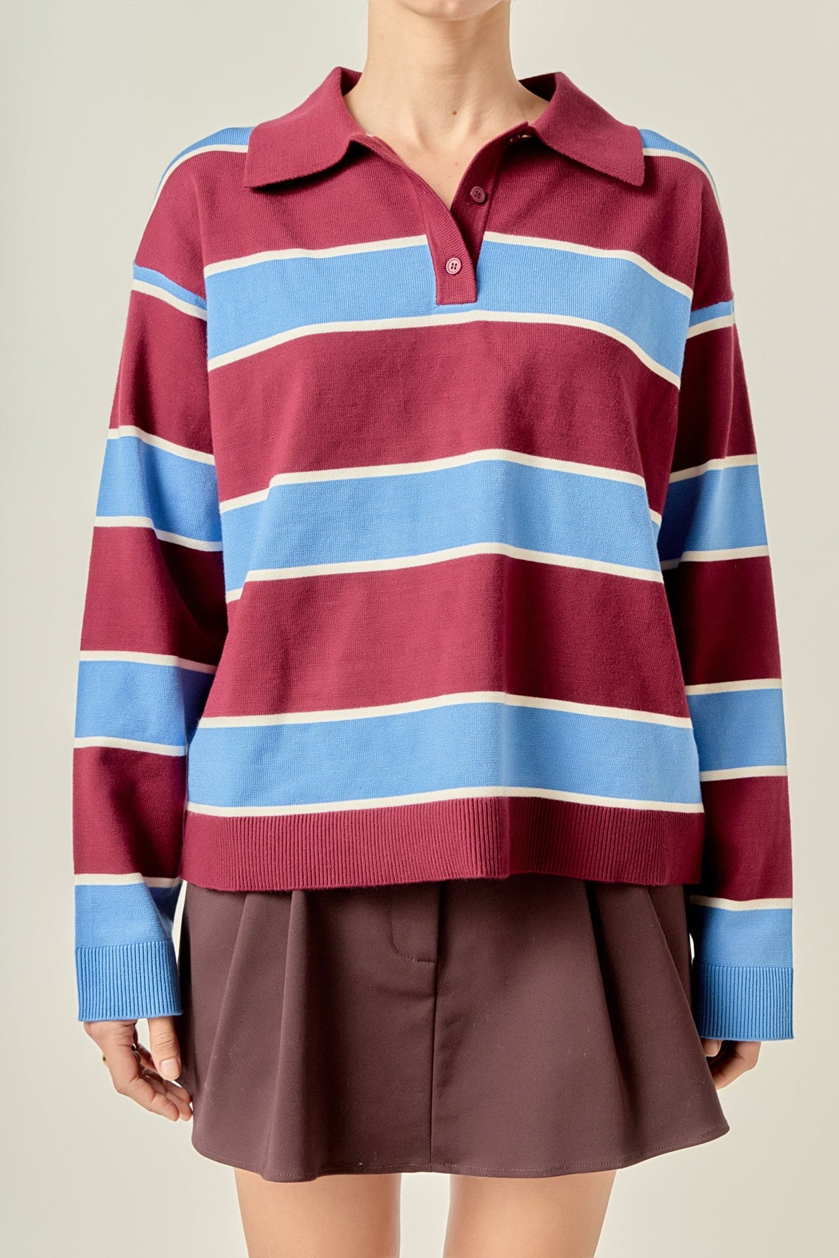 Striped Polo Knit Shirt