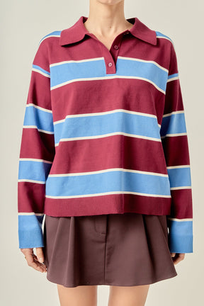 Striped Polo Knit Shirt