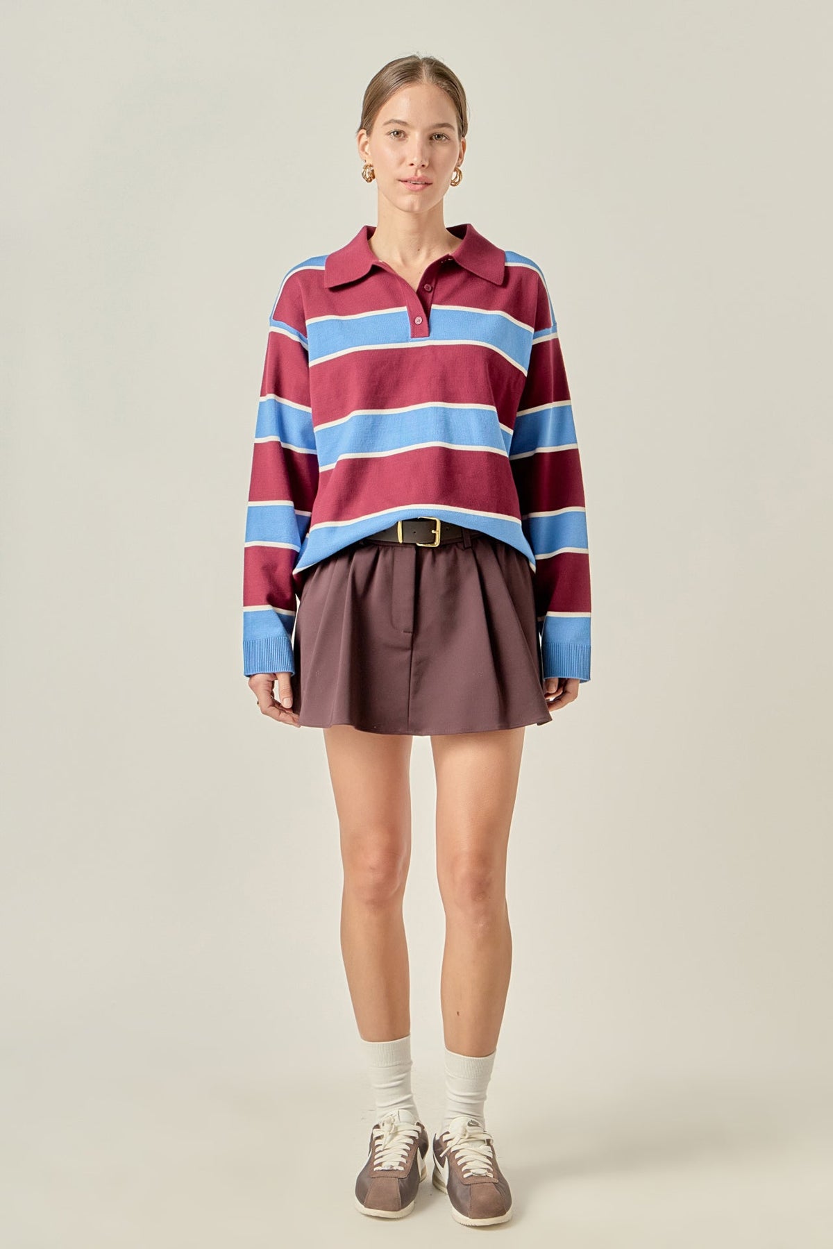 Striped Polo Knit Shirt