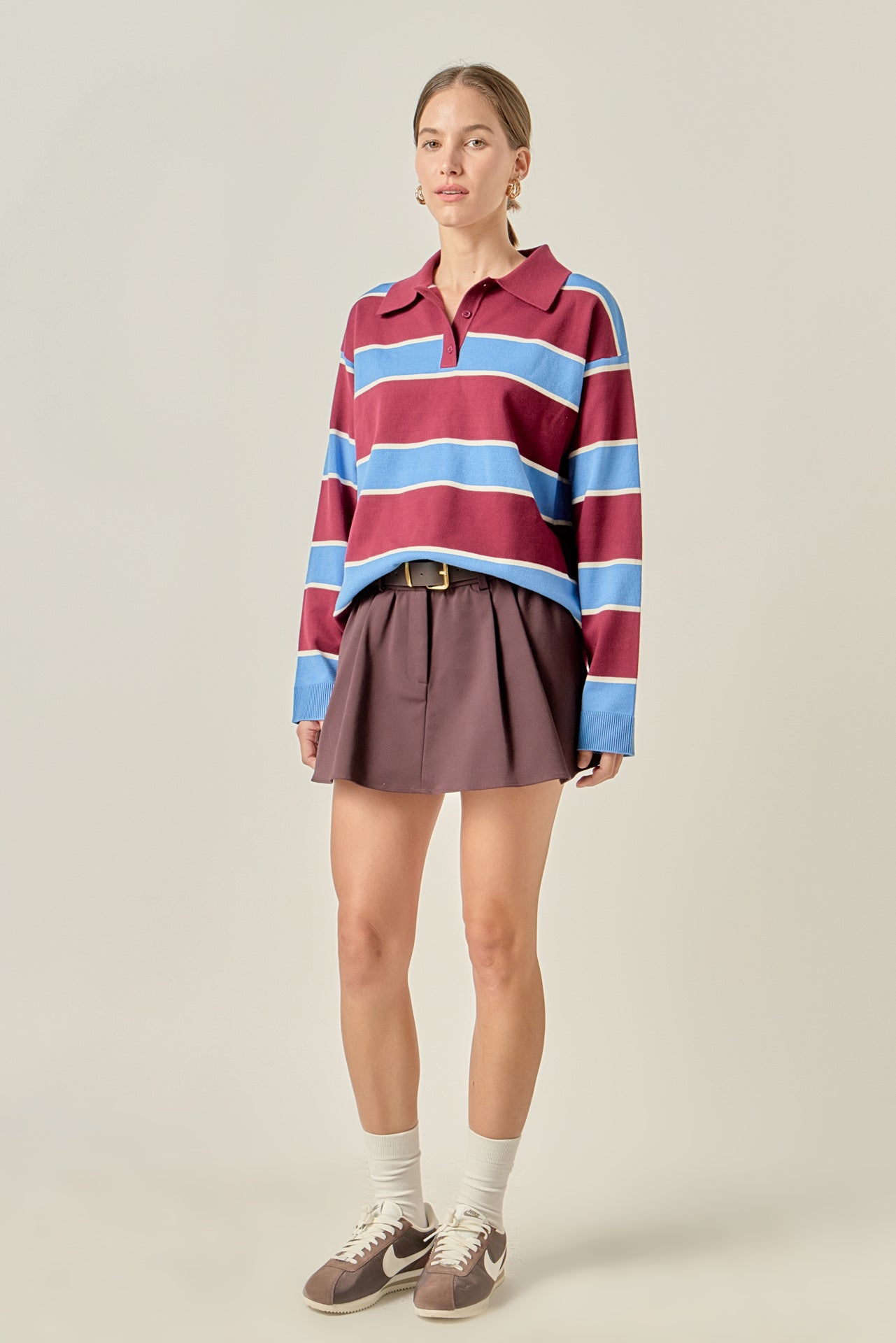 Striped Polo Knit Shirt