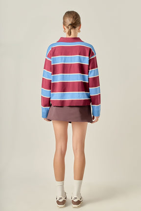 Striped Polo Knit Shirt