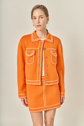 ENGLISH FACTORY - Denim-Look Knit Cardigan - SWEATERS & KNITS available at Objectrare