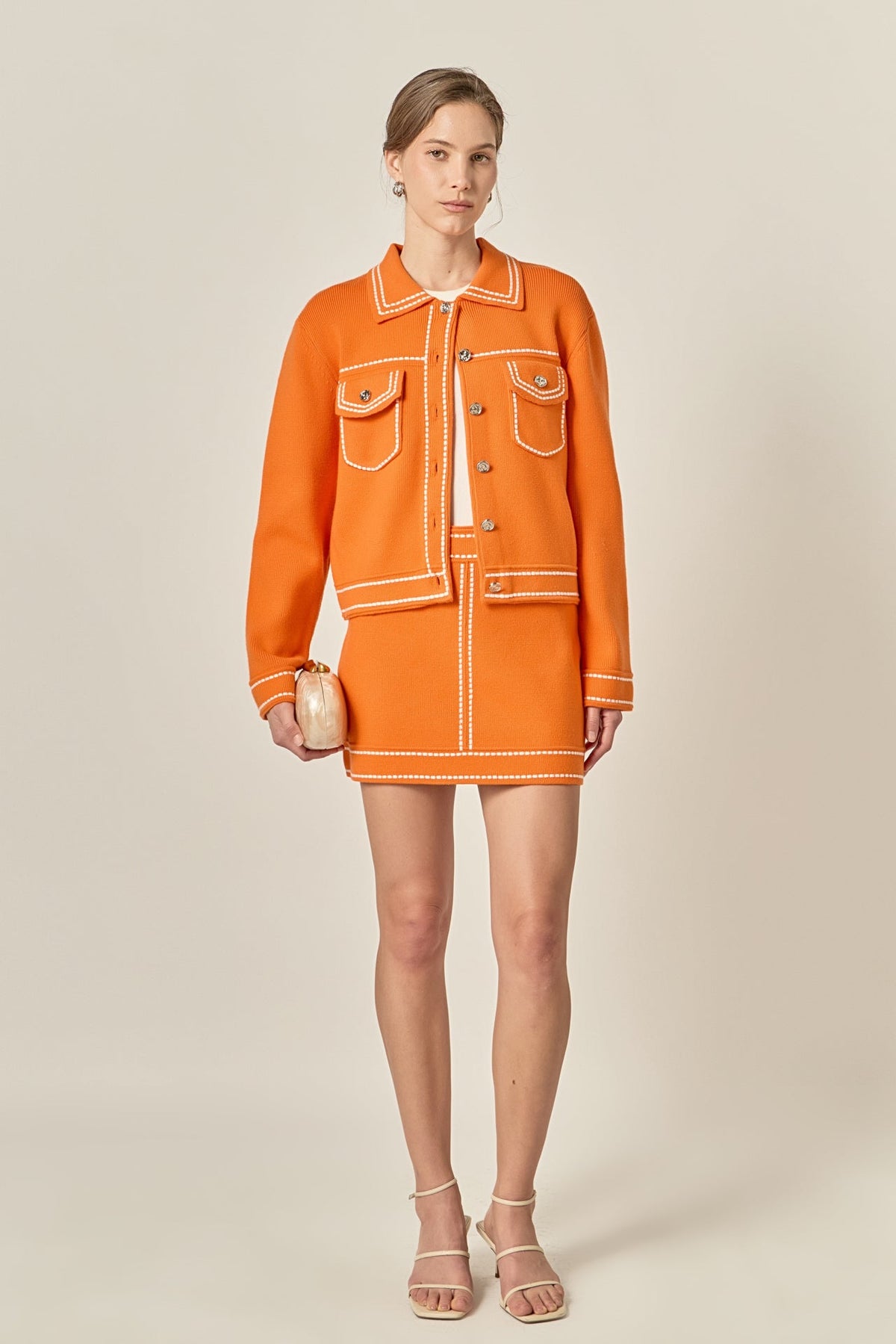 ENGLISH FACTORY - Denim-Look Knit Cardigan - SWEATERS & KNITS available at Objectrare