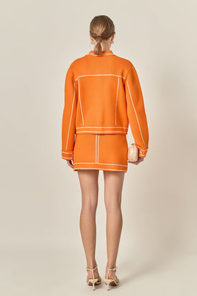ENGLISH FACTORY - Denim-Look Knit Cardigan - SWEATERS & KNITS available at Objectrare