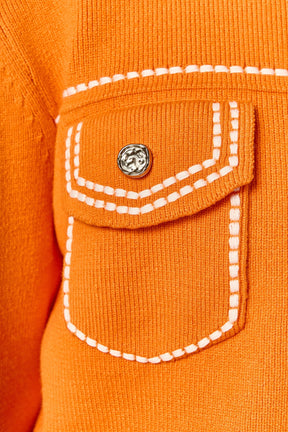 ENGLISH FACTORY - Denim-Look Knit Cardigan - SWEATERS & KNITS available at Objectrare