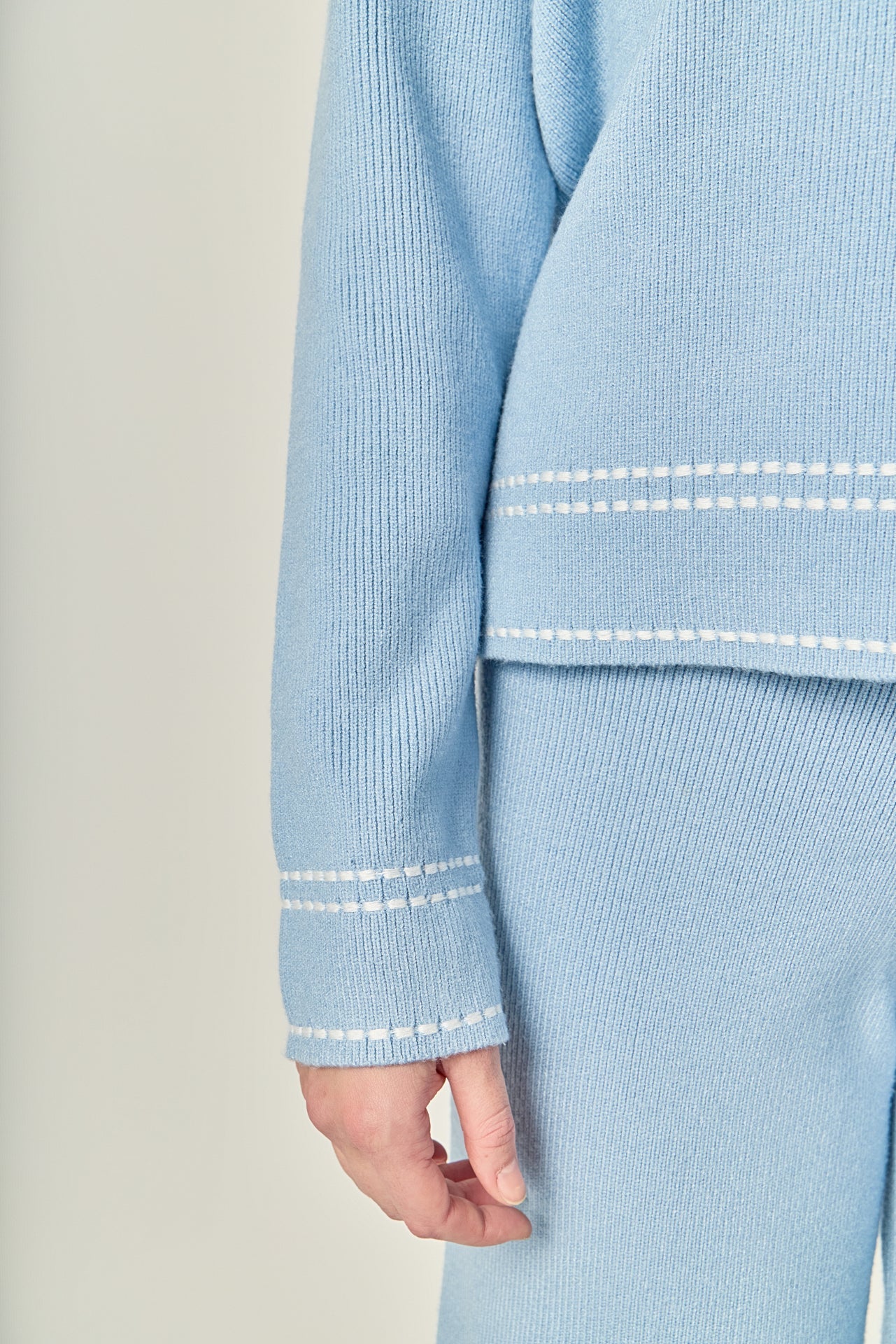 ENGLISH FACTORY - Stitch Detailed Polo Knit - TOPS available at Objectrare