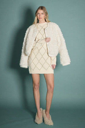 ENGLISH FACTORY - Lurex Argyle Pattern Dress - DRESSES available at Objectrare