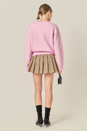 ENGLISH FACTORY - Bunny Rhinestone Bow Sweater - SWEATERS & KNITS available at Objectrare