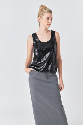 GREY LAB - Sequin Sleeveless Top - TOPS available at Objectrare