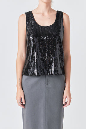 GREY LAB - Sequin Sleeveless Top - TOPS available at Objectrare