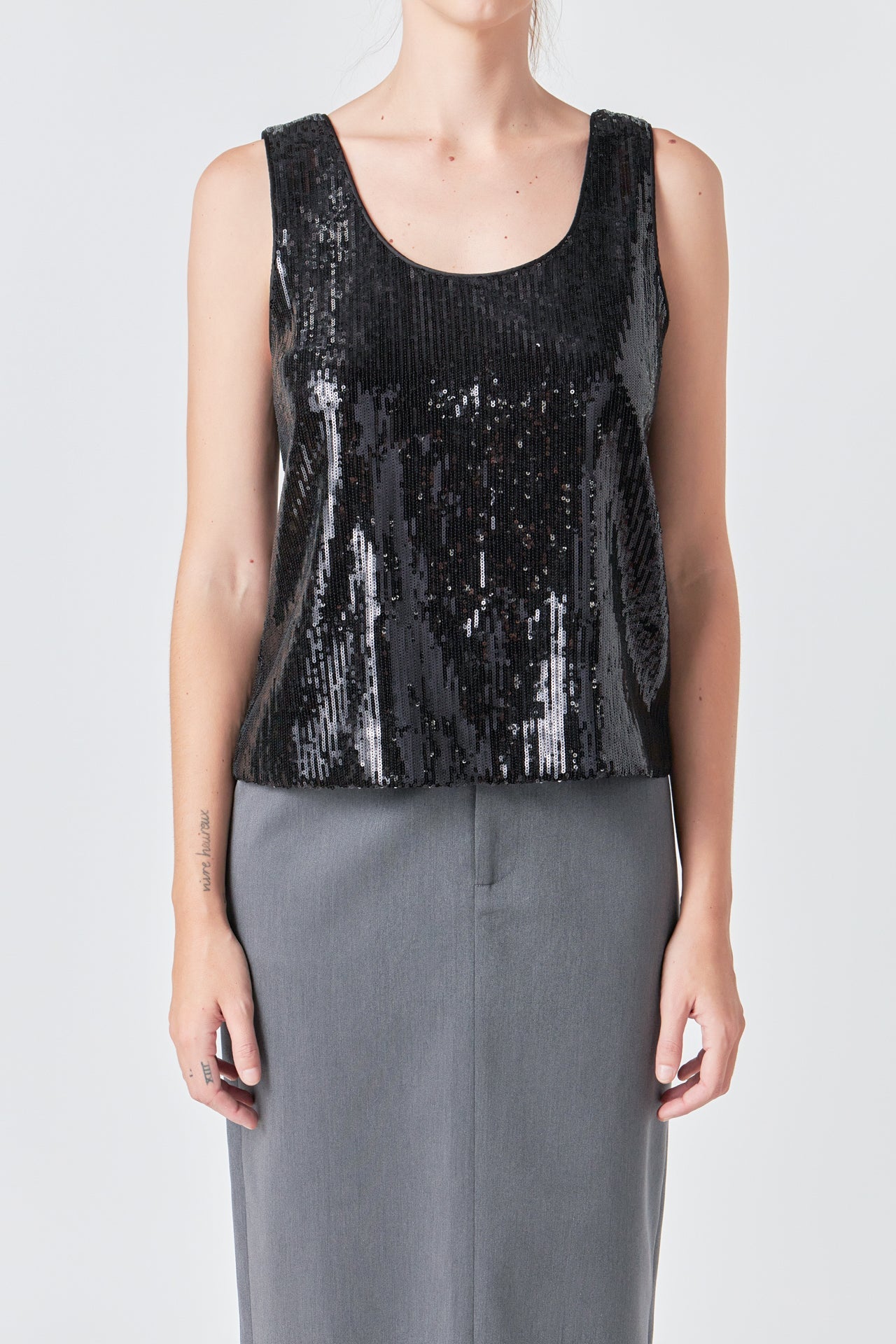 GREY LAB - Grey Lab - Sequin Sleeveless Top - TOPS available at Objectrare