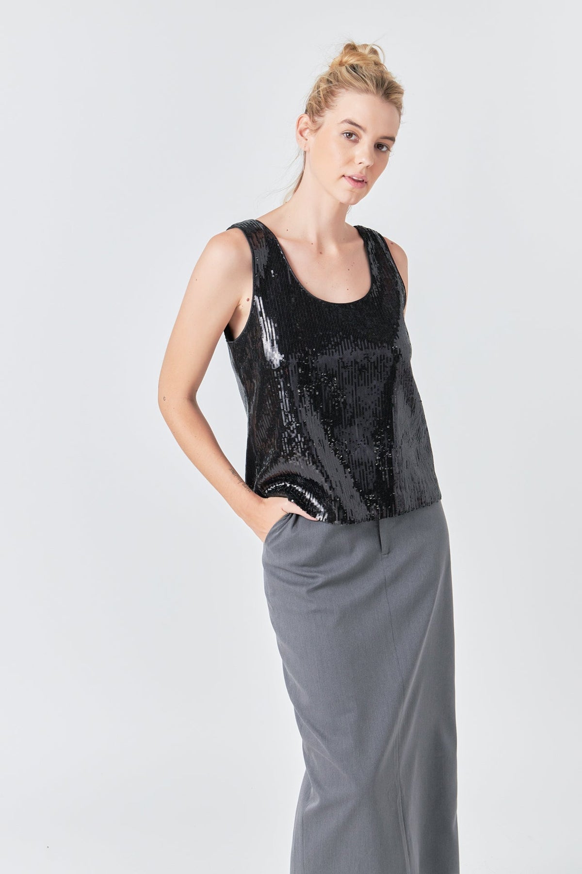 GREY LAB - Grey Lab - Sequin Sleeveless Top - TOPS available at Objectrare