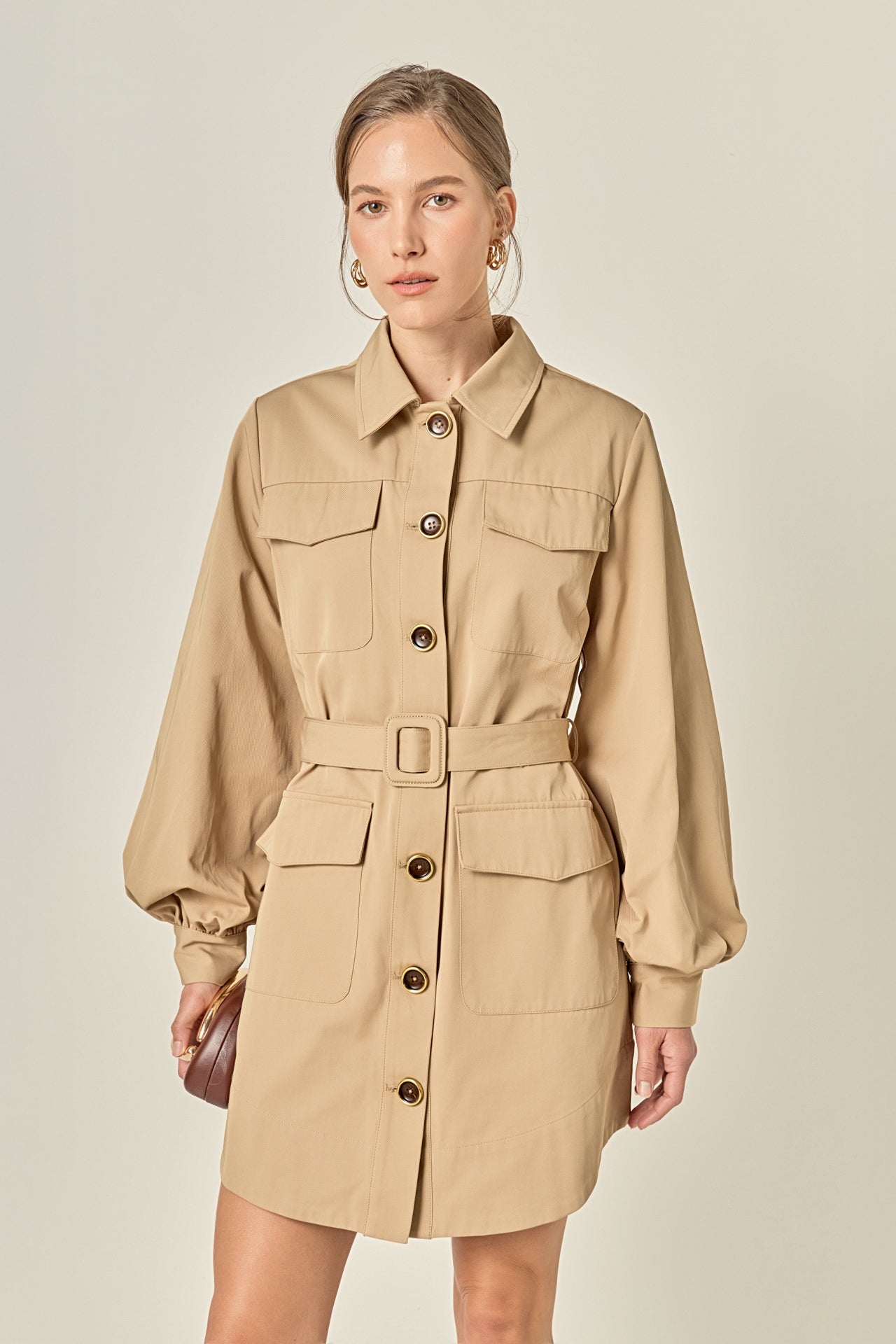 ENGLISH FACTORY - Blair Trench Mini Dress - DRESSES available at Objectrare