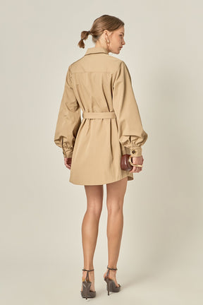 ENGLISH FACTORY - Blair Trench Mini Dress - DRESSES available at Objectrare