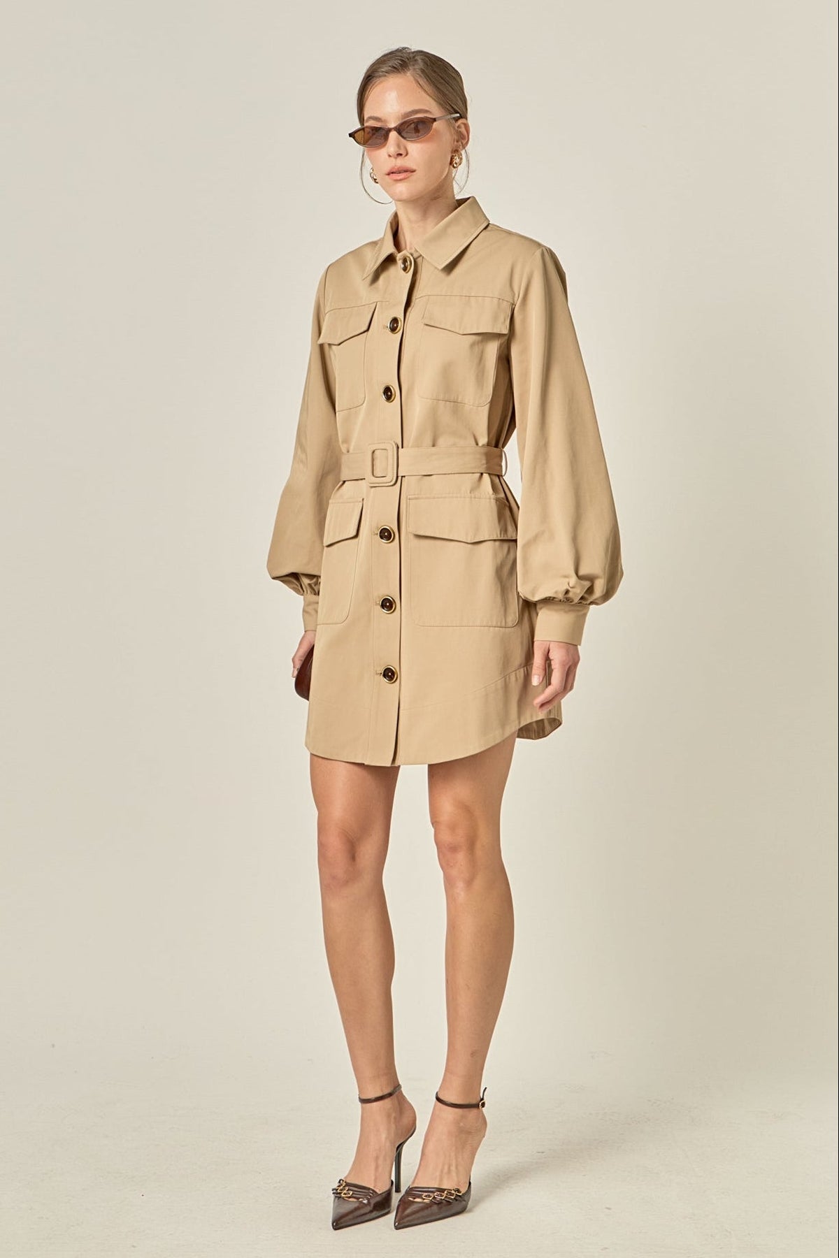 ENGLISH FACTORY - Blair Trench Mini Dress - DRESSES available at Objectrare