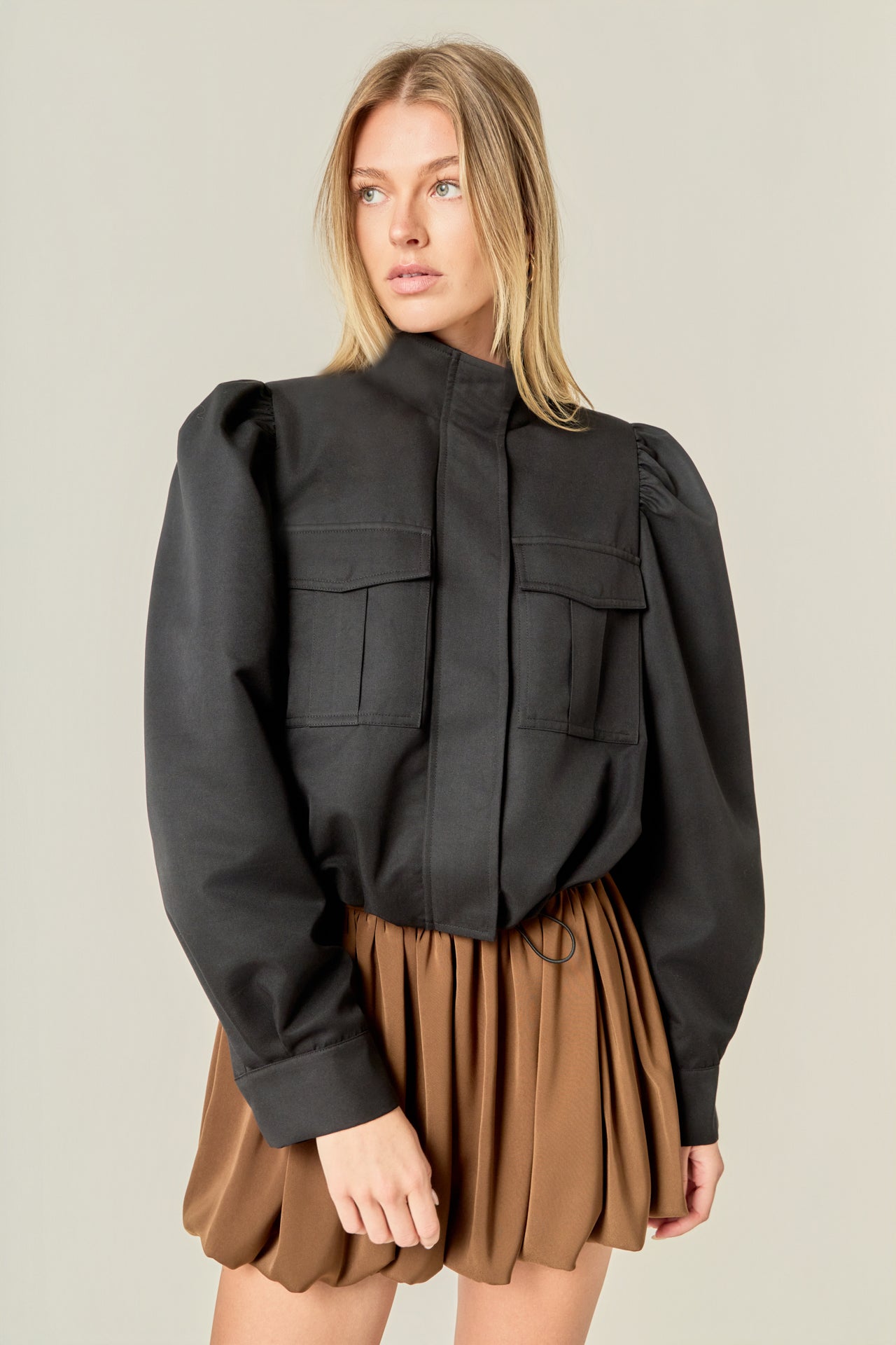 ENGLISH FACTORY - Technical Drawstring Bomber Jacket - JACKETS available at Objectrare