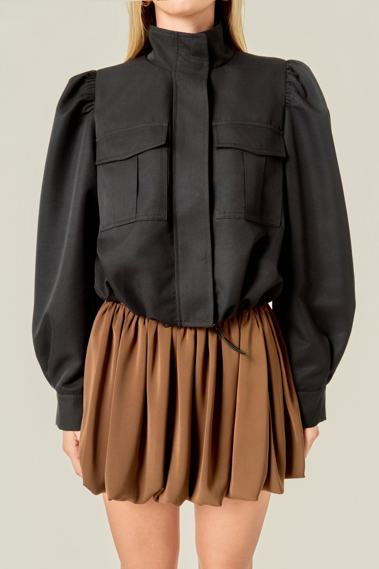 ENGLISH FACTORY - Technical Drawstring Bomber Jacket - JACKETS available at Objectrare