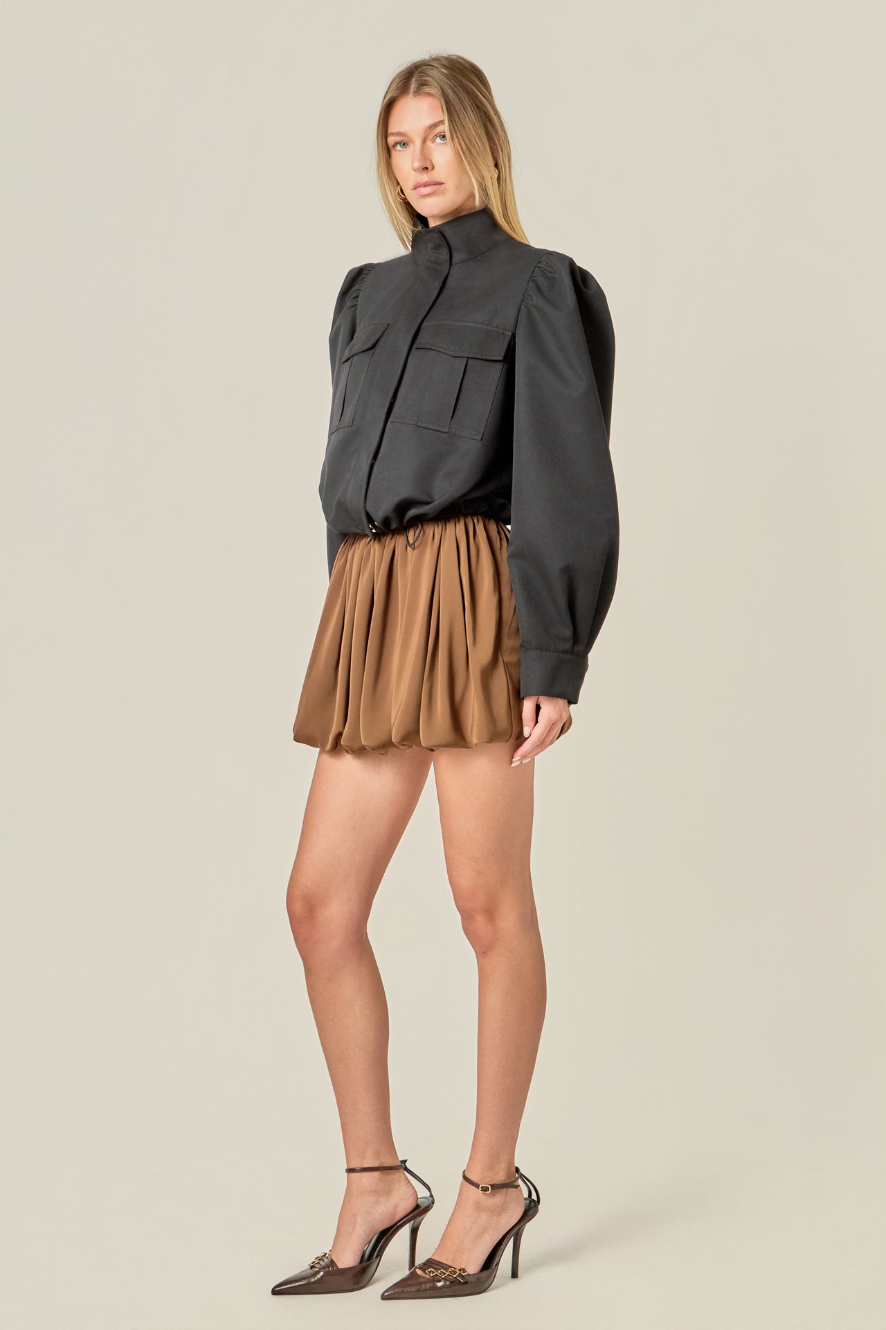 ENGLISH FACTORY - Technical Drawstring Bomber Jacket - JACKETS available at Objectrare