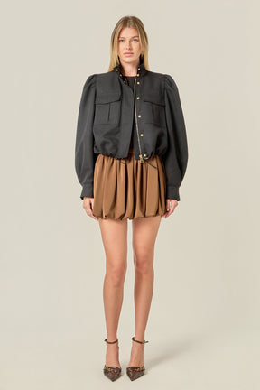 ENGLISH FACTORY - Technical Drawstring Bomber Jacket - JACKETS available at Objectrare