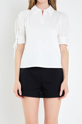 ENGLISH FACTORY - English Factory - Mix Media Collar Top - TOPS available at Objectrare