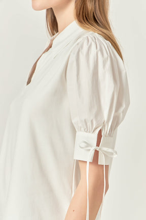 ENGLISH FACTORY - Mix Media Collar Top - TOPS available at Objectrare