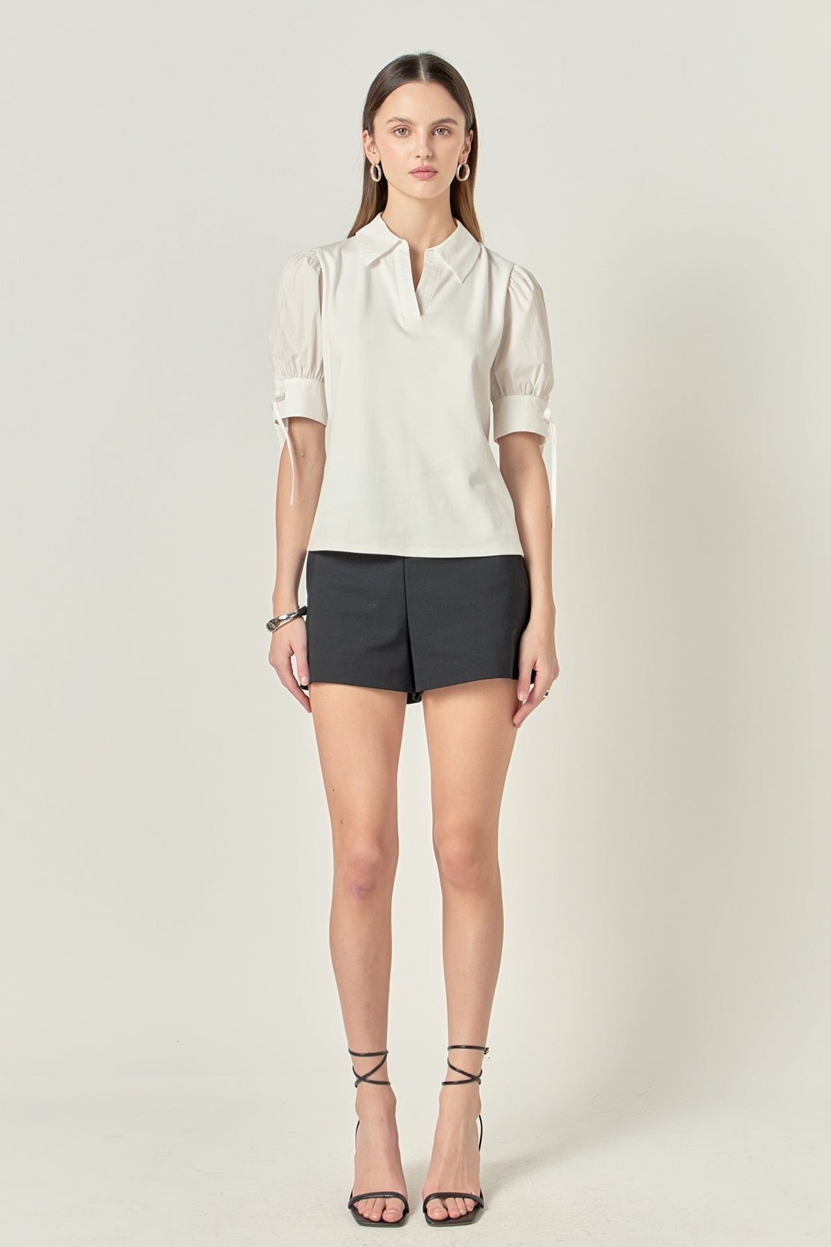 ENGLISH FACTORY - Mix Media Collar Top - TOPS available at Objectrare