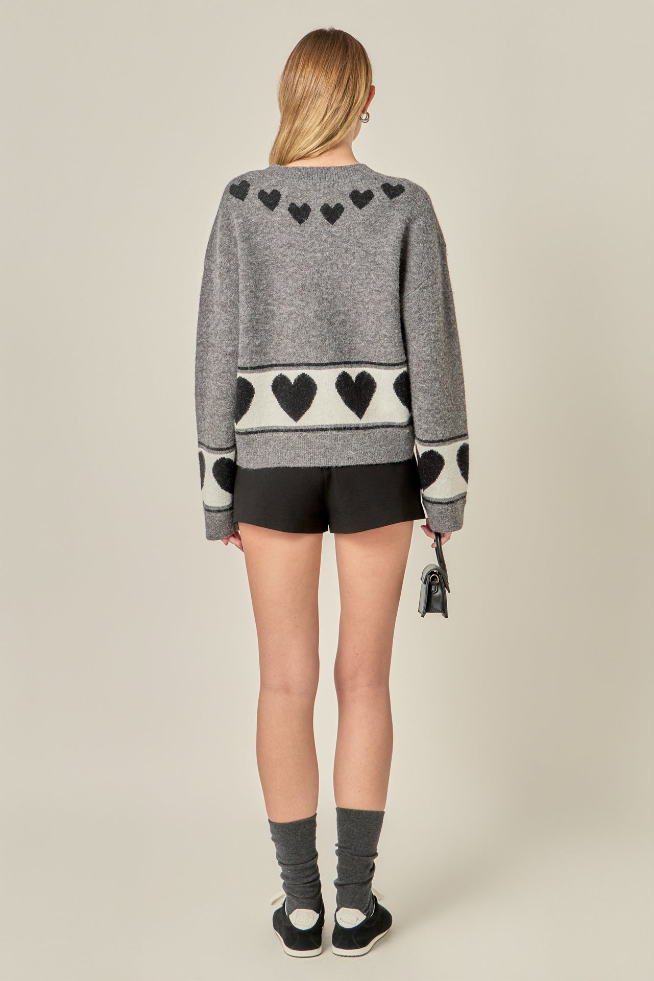 ENGLISH FACTORY - Knit Cardigan with Cherry Heart Pattern - SWEATERS & KNITS available at Objectrare