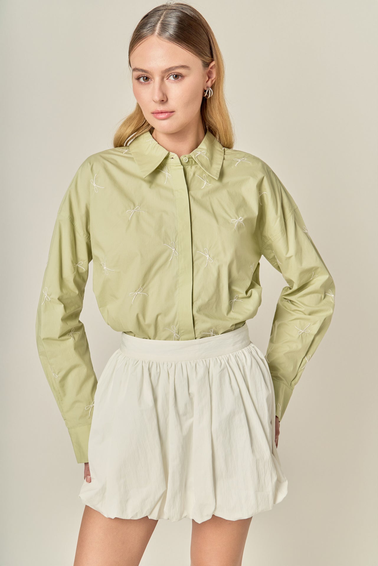 ENGLISH FACTORY - Bow Embroidery Shirt - SHIRTS & BLOUSES available at Objectrare