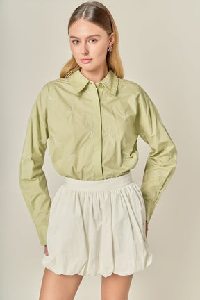 ENGLISH FACTORY - Bow Embroidery Shirt - SHIRTS & BLOUSES available at Objectrare