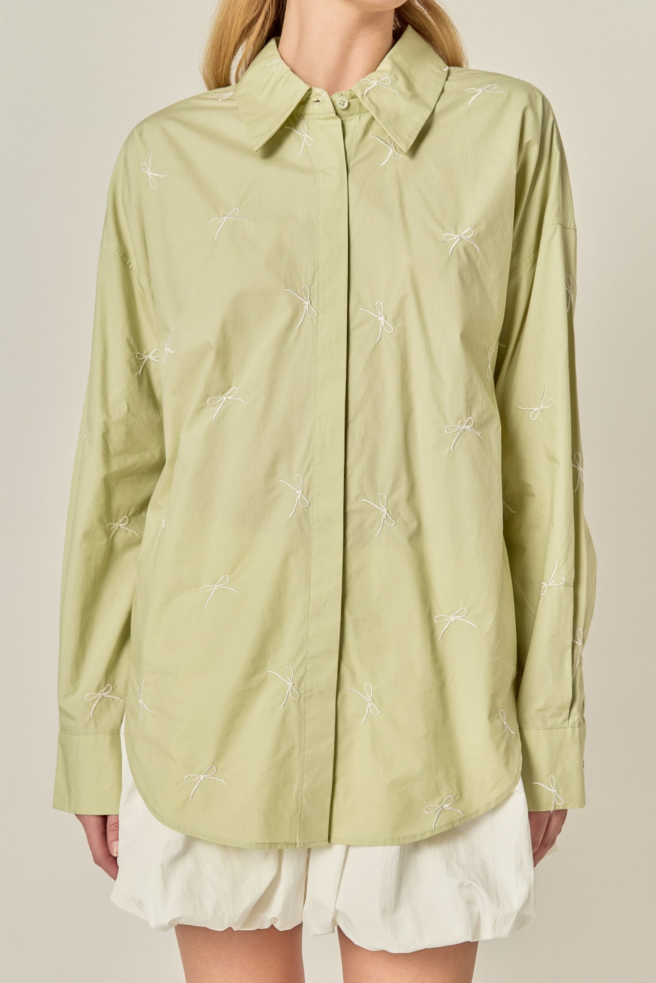 ENGLISH FACTORY - Bow Embroidery Shirt - SHIRTS & BLOUSES available at Objectrare