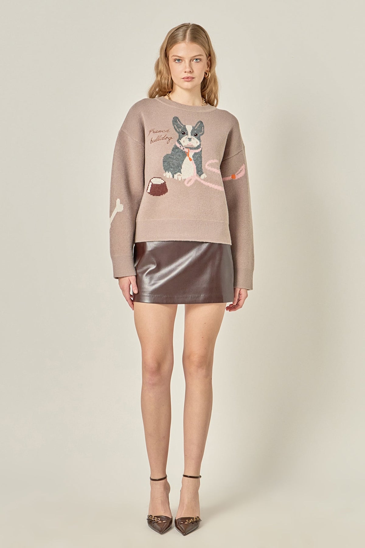 ENGLISH FACTORY - French Bulldog Sweater - SWEATERS & KNITS available at Objectrare