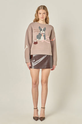 ENGLISH FACTORY - French Bulldog Sweater - SWEATERS & KNITS available at Objectrare