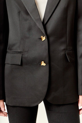 ENGLISH FACTORY - The Amoura Satin Blazer - JACKETS available at Objectrare