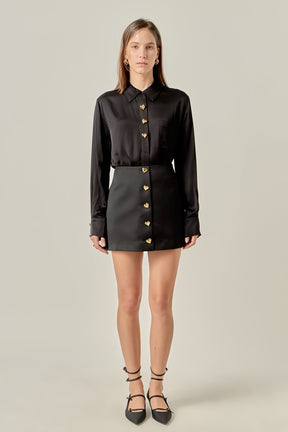 ENGLISH FACTORY - The Amoura Satin Skirt - SKIRTS available at Objectrare