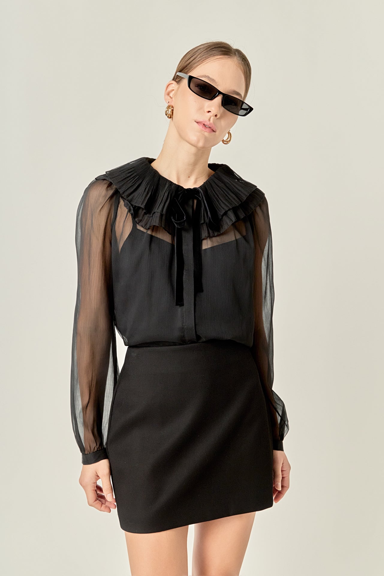 ENGLISH FACTORY - Juliette Pleated Collar Blouse - SHIRTS & BLOUSES available at Objectrare