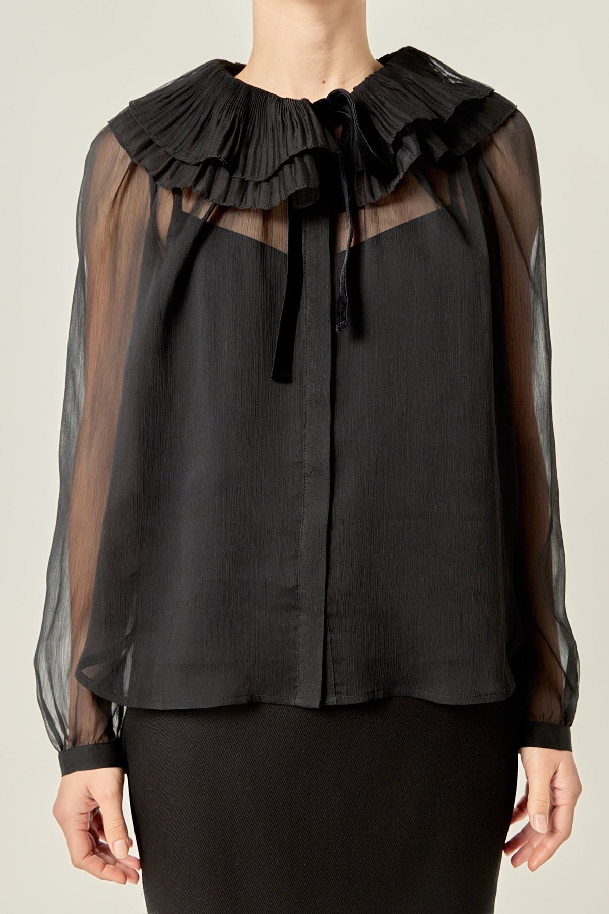 Juliette Pleated Collar Blouse