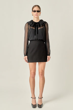 ENGLISH FACTORY - Juliette Pleated Collar Blouse - SHIRTS & BLOUSES available at Objectrare