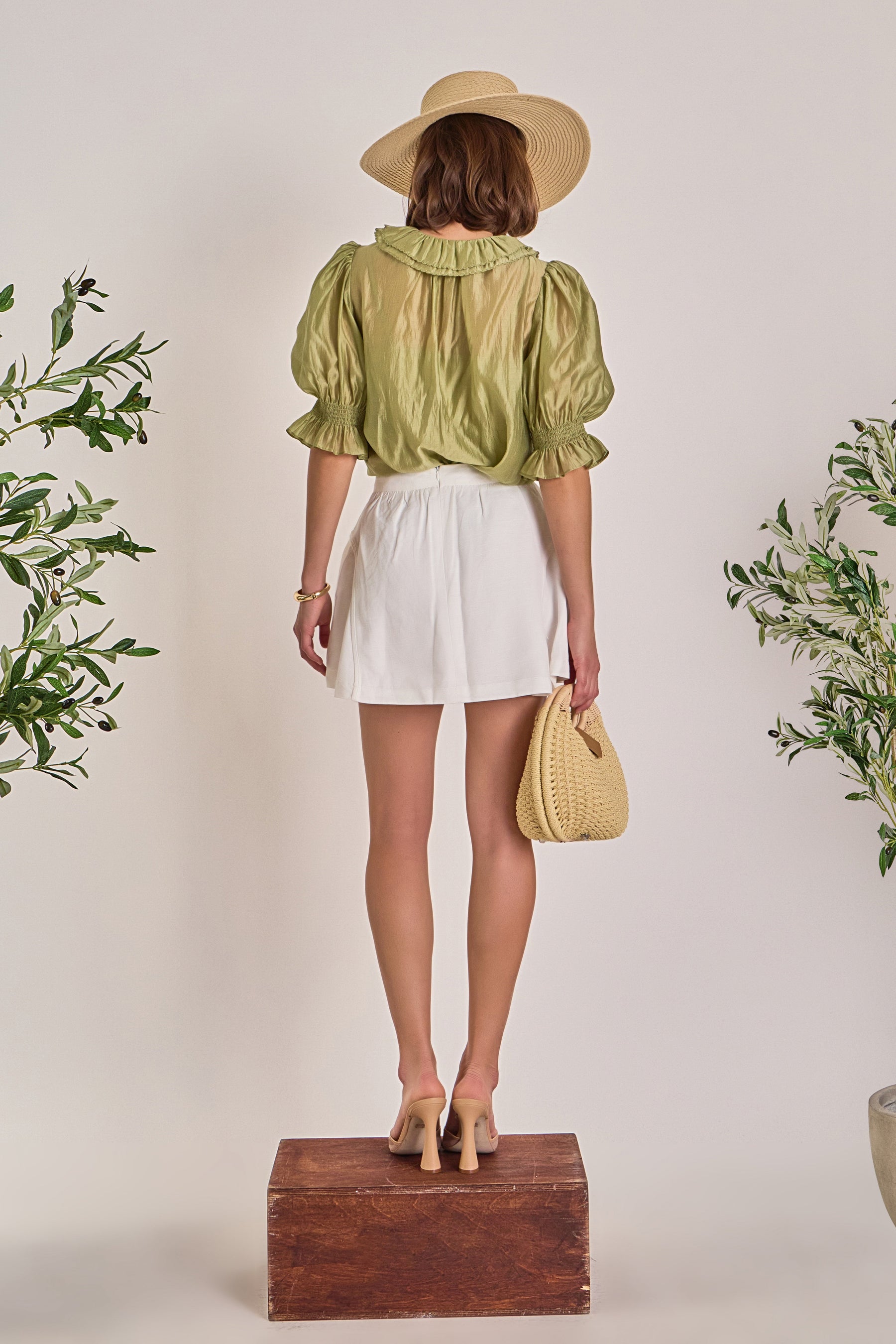 ENGLISH FACTORY - Ruffled Short Sleeves Blouse - SHIRTS & BLOUSES available at Objectrare