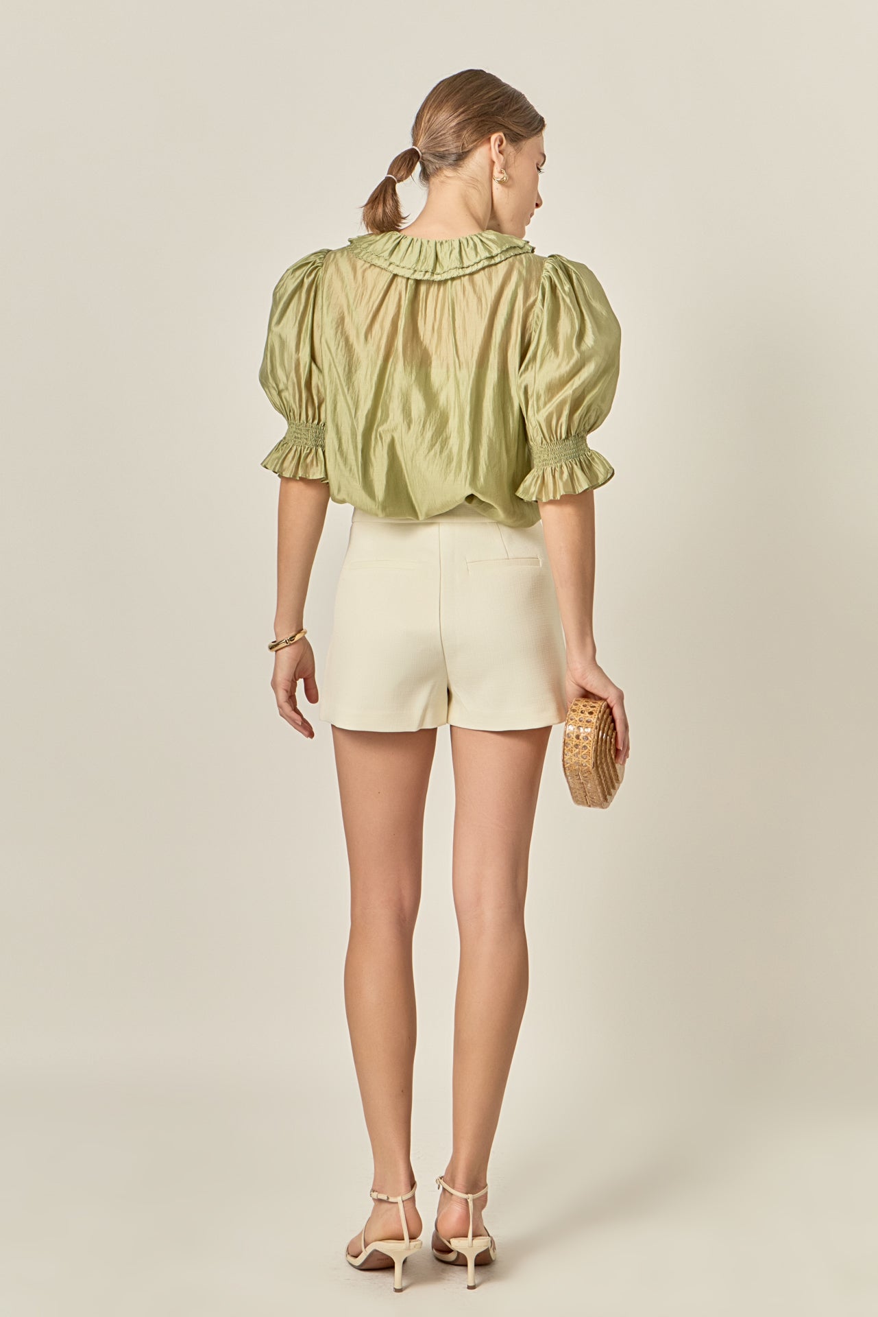 ENGLISH FACTORY - Ruffled Short Sleeves Blouse - SHIRTS & BLOUSES available at Objectrare