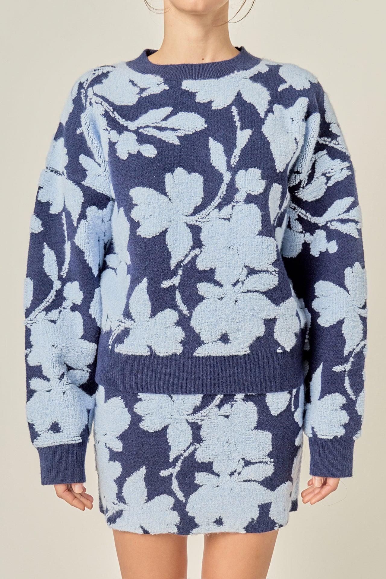 ENGLISH FACTORY - Fuzzy Flower Sweater - SWEATERS & KNITS available at Objectrare