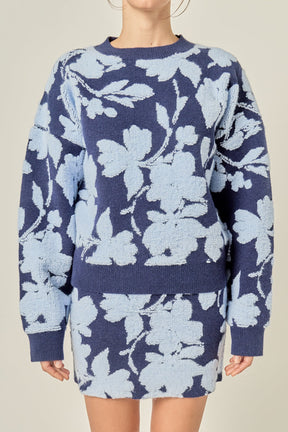 ENGLISH FACTORY - Fuzzy Flower Sweater - SWEATERS & KNITS available at Objectrare
